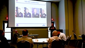 165th Airlift Wing leadership gives mission briefing