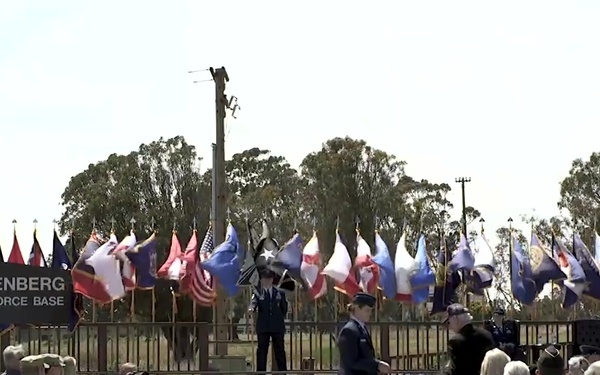 Highly decorated WWII Veteran and P-38 pilot, Capt. James Kunkle named honorary USSF member and coined as first Space Force Delta 30 honorary member at Vandenberg Space Force Base, California.