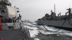 USS Ross conducts replenishment-at-sea with USNS Supply