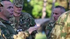 U. S. Army Soldiers and the Hungarian Defense Force conducted a terrain map rehearsal during exercise Saber Guardian (Broll)