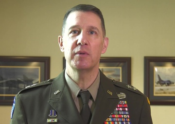 Maj. Gen. Charles Miller gives a statement