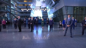 Official portrait of NATO Allies and digital experience at NATO Summit