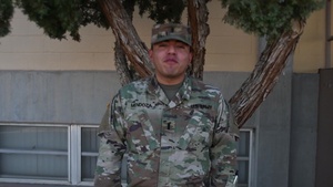 1st Lt. Juan Mendoza wishes the U.S. Army happy birthday