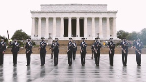 U.S. Air Force Honor Guard performs at Lincoln Memorial