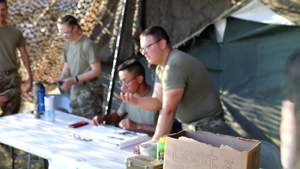 U.S. Army Reserve Soldiers with the 855th Quartermaster Company Build Shower Facilities