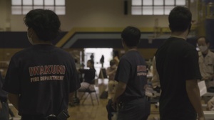 Local Iwakuni employees receive the Moderna COVID-19 vaccine