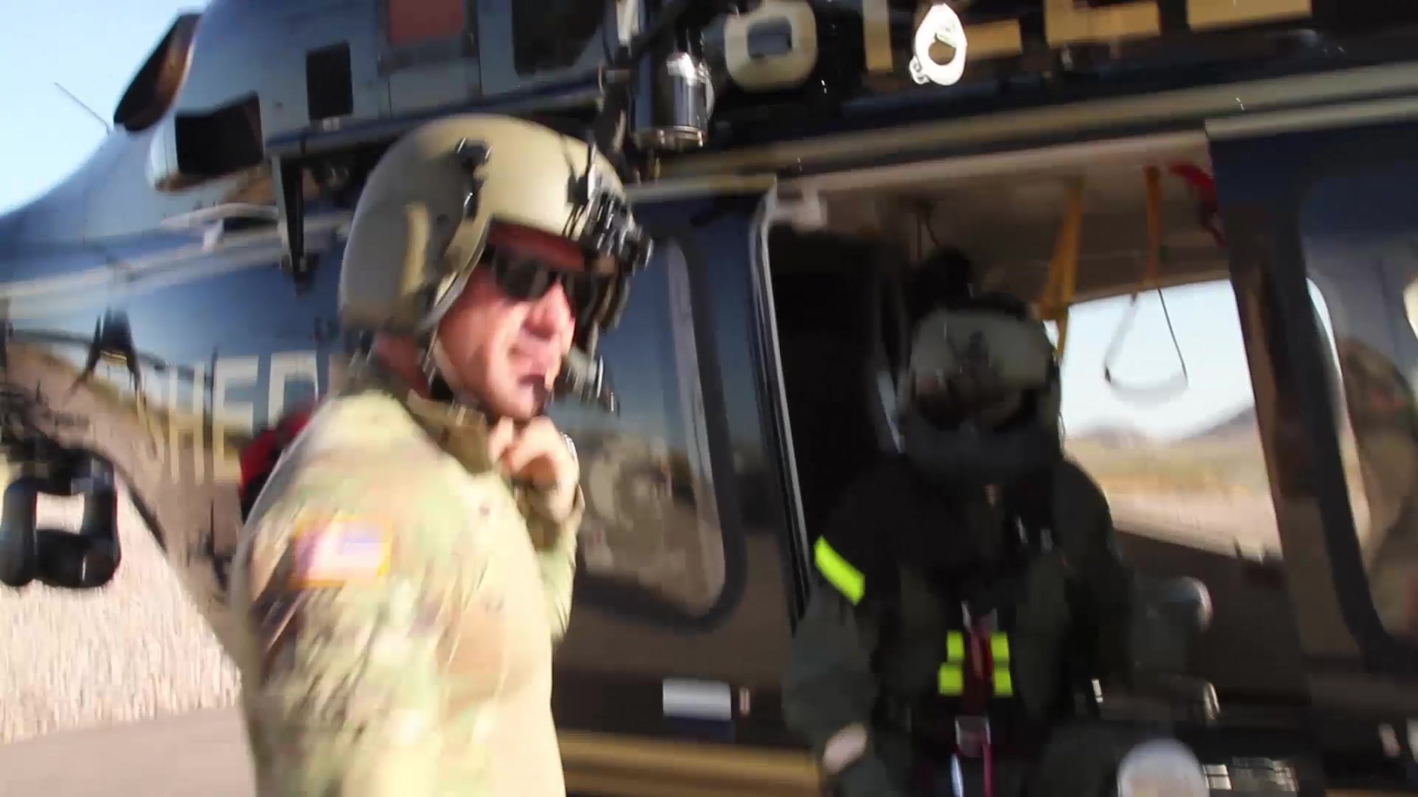 Sgt. Mills, a medic with the 996th Medical Company, is currently assigned to the Maricopa County Sheriff&#39;s Office Aviation Unit.  He is responsible for providing medical support to people that are rescued by the MCSO Aviation Unit.  Arizona Guardsmen were activated as part of Gov. Doug Ducey&#39;s emergency declaration to support local law enforcement agencies in support roles across the state. Guardsmen spread across several counties are providing vehicle maintenance, administrative, and non-law enforcement support to local police and sheriffs offices.<br />RT: 00:59<br />CG 1(00:11): Sgt.