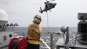 USS Ross conducts flight operations during African Lion 2021
