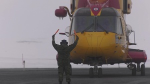CH-149 Cormorant landing at CFS Alert