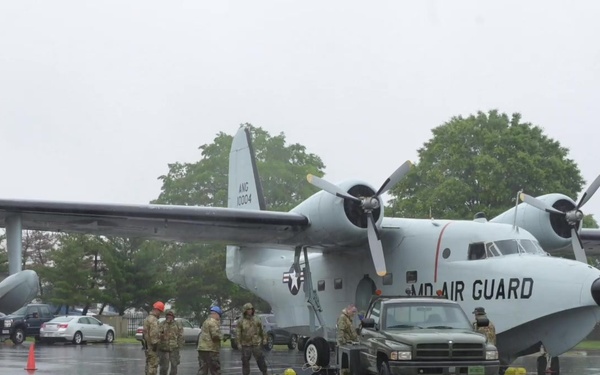 MDANG Airmen Move an HU-16 Albatross