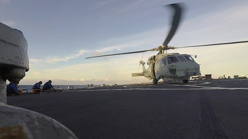 DVIDS - Video - USS Ross conducts flight operations