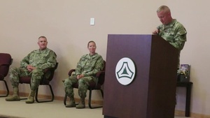 Outgoing Fort McCoy Garrison CSM provides departing remarks during ceremony, Part II