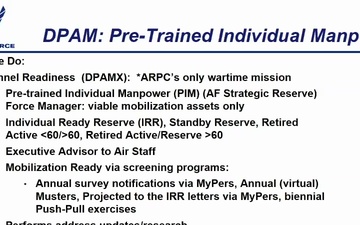Air Reserve Component Field Orientation Virtual Briefing for AFR - DAY 1 (June 2021)