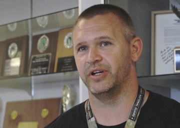 Cody Lamb, faculty of La Salle High School speaks about his experience during the Educator Lift