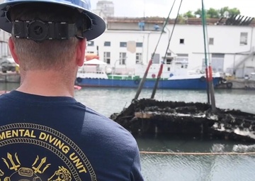 U.S. and Ukrainian Navy Divers Salvage Operation