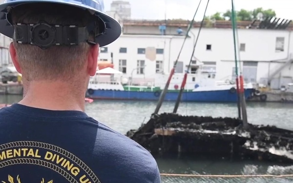 U.S. and Ukrainian Navy Divers Salvage Operation