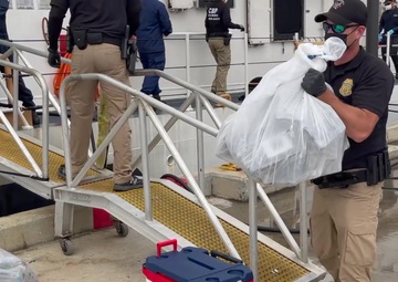 Coast Guard Cutter Joseph Tezanos offloads $15 million in seized cocaine in San Juan, Puerto Rico