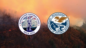 Members of the Washington National Guard go through the Washington Department of Natural Resources fire training