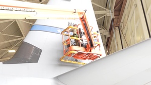 136th Airlift Wing prepares to paint new C-130J aircraft