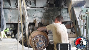 Michigan National Guard Soldiers conduct vehicle maintenance