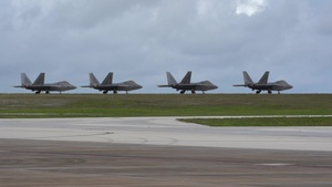 F-22 Raptors prepare for take off during Pacific Iron 2021
