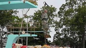Sergeants Major Certify the Water Survival Lane Ahead of the 2021 Army Medicine Best Leader Competition