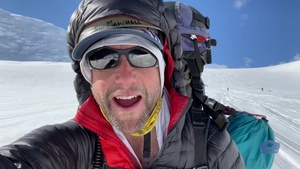 Air Force Mountaineers Ski Downhill After Summiting Denali