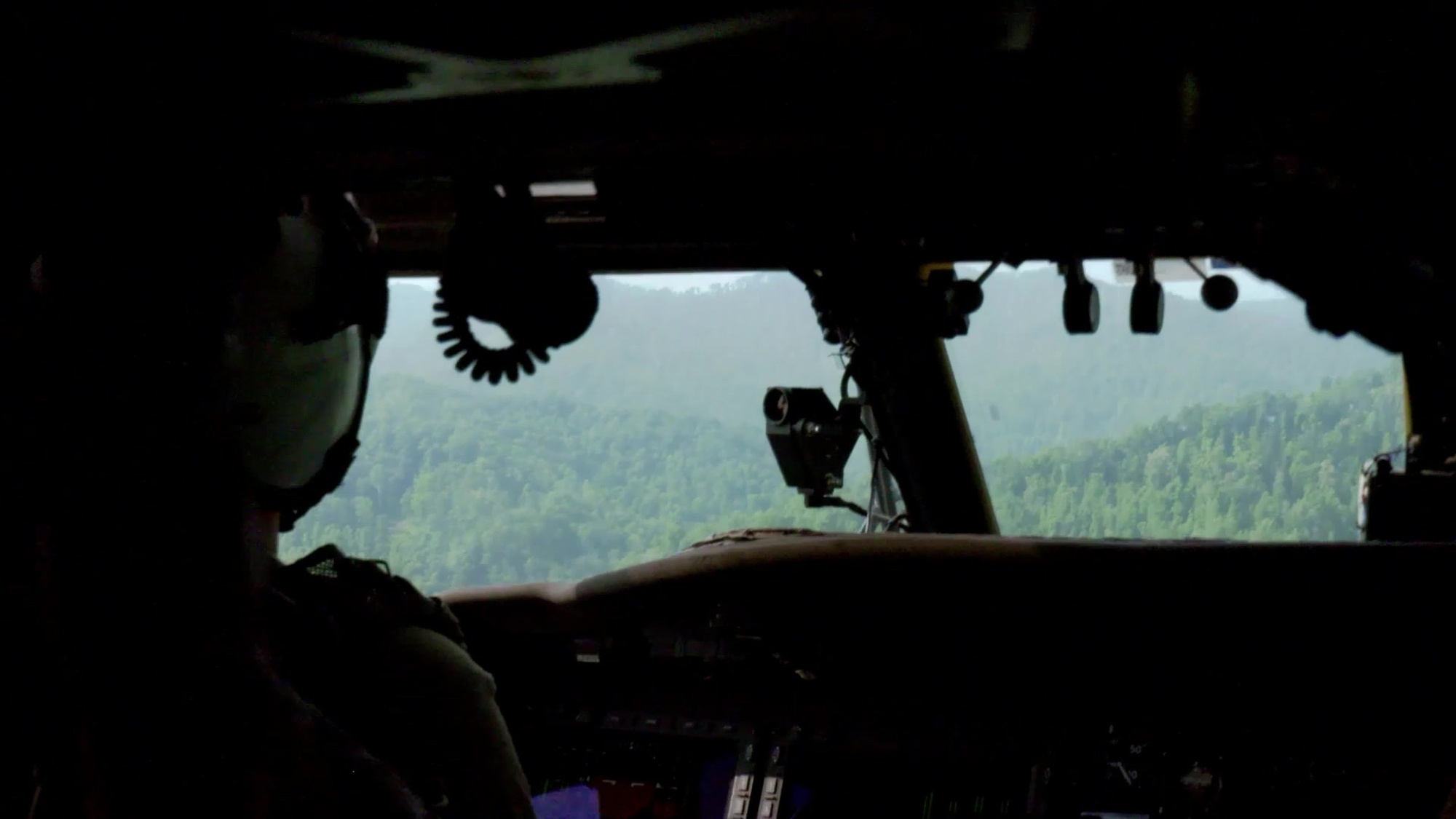 A Navy HSC-9 from the Helicopter Sea Combat Squadron Nine, Naval Air Station Norfolk, Va., perform a simulated medical evacuation mission during Sentry Storm 2021 at Charleston, West Virginia, July 20, 2021.<br /><br />Sentry Storm is a joint training environment enabling Airmen and Soldiers to exercise their skills to prevail over near-peer competitors while applying Agile Combat Employment concepts. Training events will occur at Yeager Field, Camp Branch in Logan County, Shepherd Field in Martinsburg, W.Va., and the skies over West Virginia during the week-long exercise. <br /><br />Sentry Storm participants include Air National Guard, Army National Guard, Air Force Reserves, Navy, Air Force, and Civil Air Patrol units.