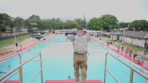B-Roll 2021 Army Medicine Best Leader Competition Competitors Demonstrate Their Water Survival Skills.