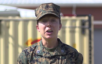Capt. Christina Renew addresses Naval Academy Midshipman