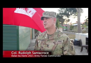 Video of Dalan ba Dame 21 Commander with Timor-Leste troops