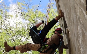 127th Wing Civil Engineer Fire Department Repel Training