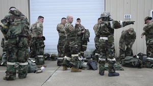 127th Wing stands up mock decontamination line