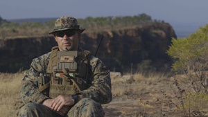 Sgt Fico explains forward observation of HIRAIN during Exercise Loobye *interview*