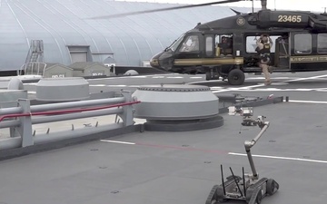 Los Angeles SRT tests deployment feasibility of an Unmanned Ground Vehicle on the USS Iowa
