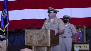 Abraham Lincoln Sailors bid Capt. Walt Slaughter farewell