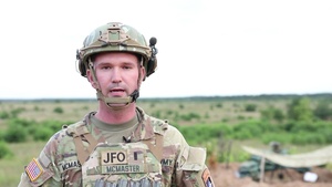 U.S. Army and Croatian soldiers practice fire support