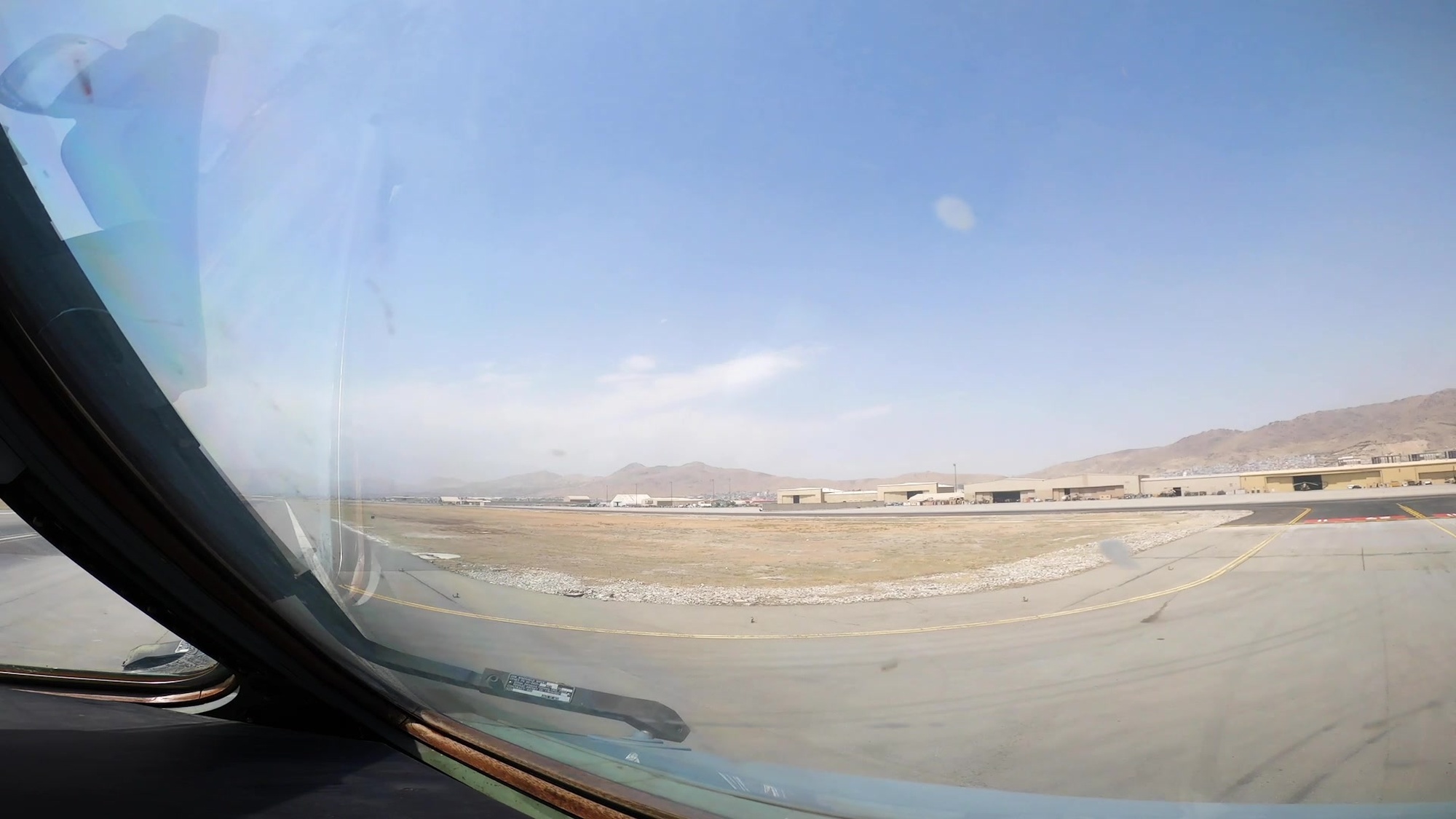A U.S. Air Force C-17 Globemaster III, deployed with the 816th Expeditionary Airlift Squadron, arrives at Hamid Karzai International Airport (HKIA), Afghanistan, in support of Afghanistan evacuation, Aug. 21, 2021. The Department of Defense is committed to supporting the U.S. State Department in the departure of U.S. and allied civilian personnel from Afghanistan and to evacuate Afghan allies to safety. (U.S. Air Force video by Senior Airman Brennen Lege)