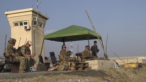 Marines monitor air traffic at Hamid Karzai International Airport