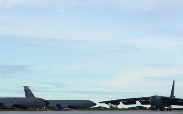 B-52H Stratofortress taking a bath