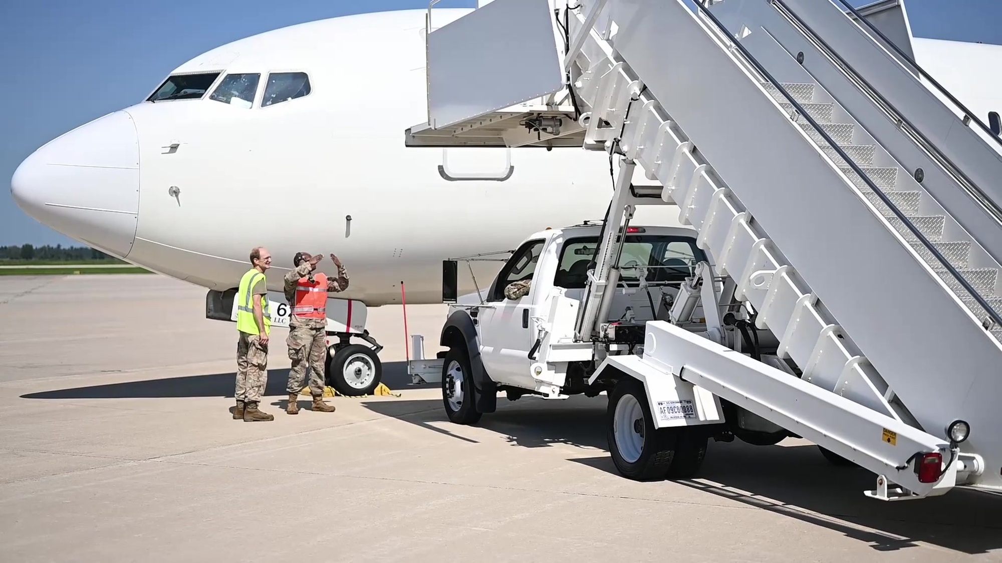 U.S. Army Soldiers assigned to Task Force McCoy welcome Afghans to the United States at Volk Field Air National Guard Base, Wisconsin, Aug. 22, 2021. The Department of Defense, in support of the Department of State, is providing transportation and temporary housing in support of Operation Allies Refuge. This initiative follows through on America’s commitment to Afghan citizens who have helped the United States, and provides them essential support at secure locations outside Afghanistan. (U.S. Army video by Staff Sgt. Ryan Rayno, 181st Multifunctional Training Brigade)