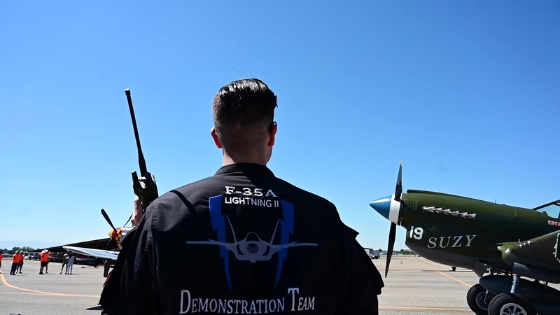 F-35 Demo Team member visits hometown during Warhawk Roundup