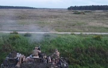 British Army's Poacher Troop practices reconnaissance fire and maneuver