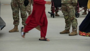 Afghan evacuees' reception at Fort Bliss - BROLL and Interview