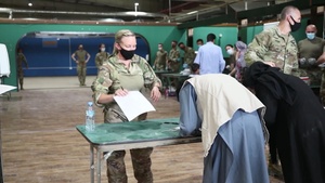 Soldiers Administer COVID-19 Testing and Vaccinations in Support of Afghanistan Evacuation Efforts in Qatar