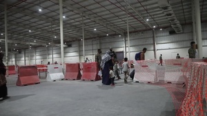 Soldiers Welcome Afghan Evacuees and Assist with Processing Support in Qatar