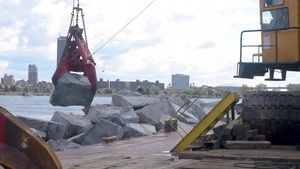 Buffalo Harbor north breakwater repairs, September 2021