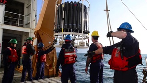 Coast Guard Cutter Healy crewmembers support oceanographic research missions during their Arctic deployment
