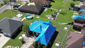 USACE Blue Roof Install Complete - Drone B-Roll LaPlace, LA