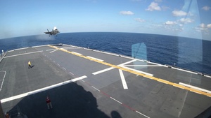 U.S. Marine Corps F-35B Lands on JS Izumo (B-roll)